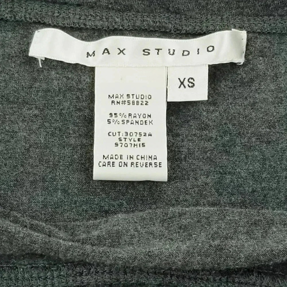 Max Studio XS Women's Charcoal Gray Ruffle Accent Slip On Mini Skirt Rayon Blend - Picture 3 of 5